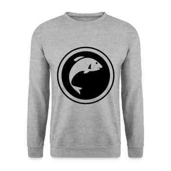Symbole du poisson - Sweat-shirt Unisexe - gris chiné - Devant - Alina (178cm) & Michal (187cm)