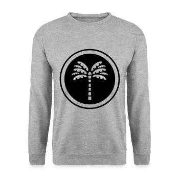 Palm Tree Symbol - Unisex Pullover - Weißgrau meliert - Vorne - Alina (178cm) & Michal (187cm)