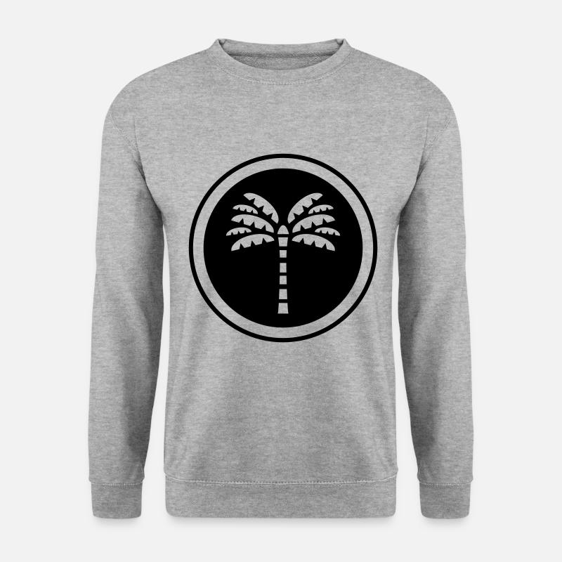 Palm Tree Symbol - Unisex Pullover - Weißgrau meliert
