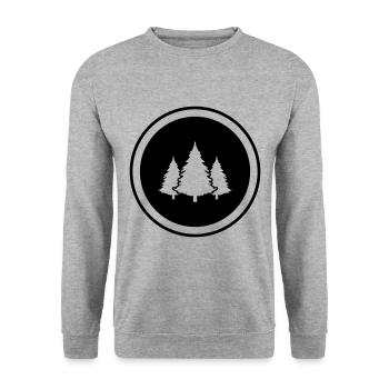 Tree Forest Fir - Unisex Sweatshirt - salt & pepper - Front - Alina (178cm) & Michal (187cm)