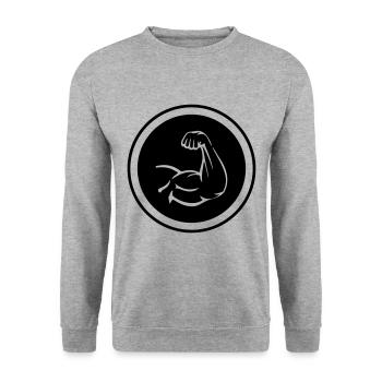 Muscles du bras biceps - Sweat-shirt Unisexe - gris chiné - Devant - Alina (178cm) & Michal (187cm)