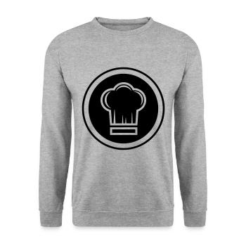 Cuisinier au chapeau de chef - Sweat-shirt Unisexe - gris chiné - Devant - Alina (178cm) & Michal (187cm)