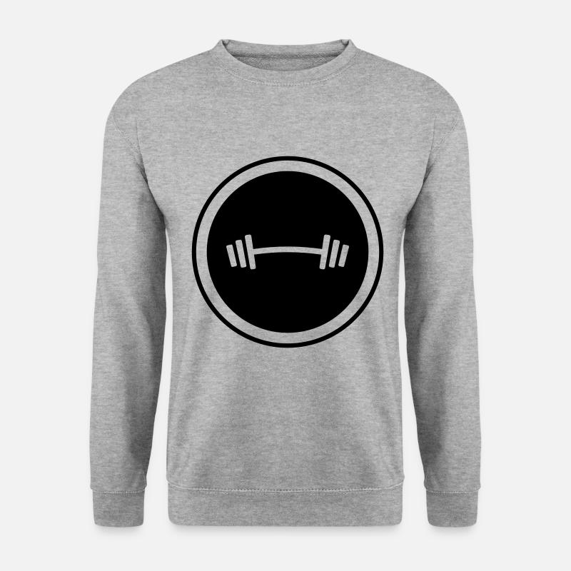 Hantel Gewichte Fitness - Unisex Pullover - Weißgrau meliert