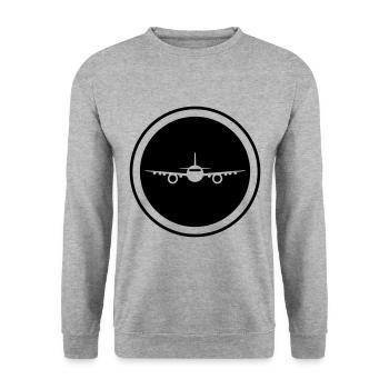Icône d’avion - Sweat-shirt Unisexe - gris chiné - Devant - Alina (178cm) & Michal (187cm)