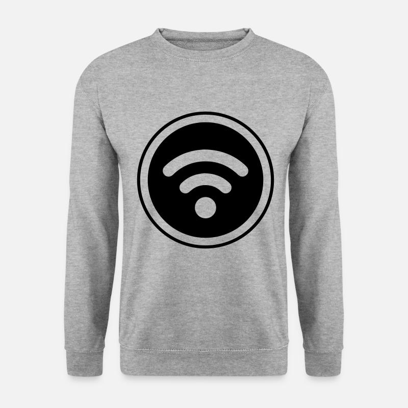 Wlan Internet - Unisex Pullover - Weißgrau meliert