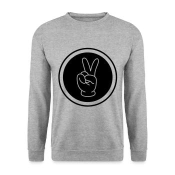 Peace Hand Comic - Unisex Sweatshirt - salt & pepper - Front - Alina (178cm) & Michal (187cm)