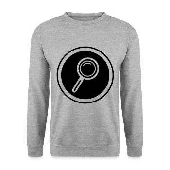 Lupe Symbol - Unisex Pullover - Weißgrau meliert - Vorne - Alina (178cm) & Michal (187cm)