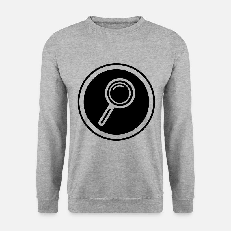 Lupe Symbol - Unisex Pullover - Weißgrau meliert