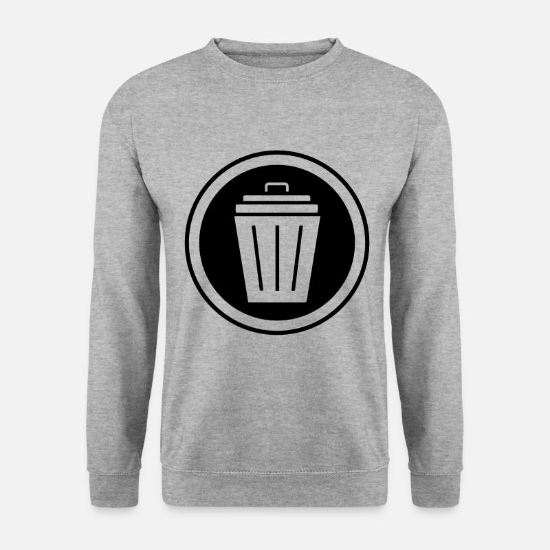 Mülltonne Symbol - Unisex Pullover - Weißgrau meliert