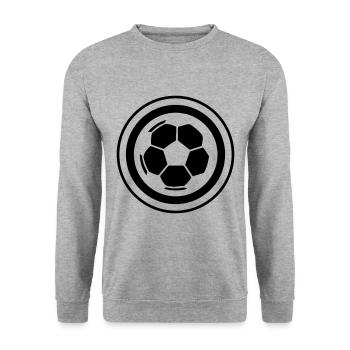 Fussball Symbol - Unisex Pullover - Weißgrau meliert - Vorne - Alina (178cm) & Michal (187cm)