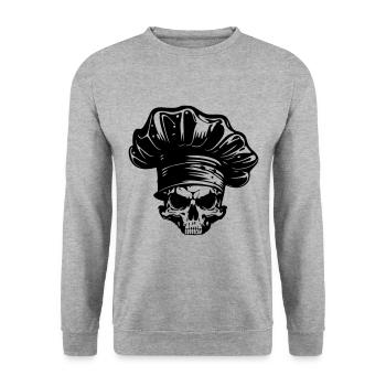 Chef Skeleton Chef - Unisex Sweatshirt - salt & pepper - Front - Alina (178cm) & Michal (187cm)