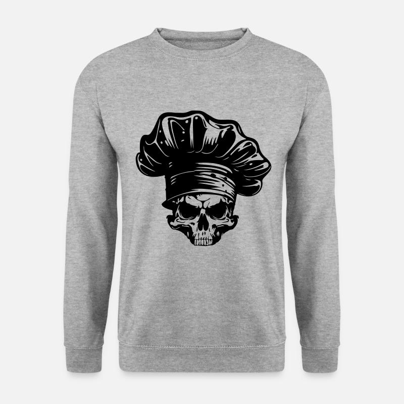 Koch Skelett Chef - Unisex Pullover - Weißgrau meliert