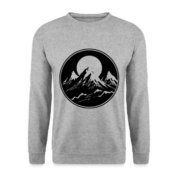 Mountains Nature Mountains Silhouette - Unisex Sweatshirt - salt & pepper - Front - Alina (178cm) & Michal (187cm)