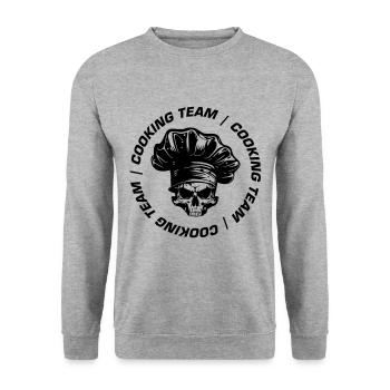 Cooking Team Chef Totenkopf - Unisex Sweatshirt - salt & pepper - Front - Alina (178cm) & Michal (187cm)