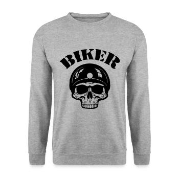 Skeleton Biker - Sweat-shirt Unisexe - gris chiné - Devant - Alina (178cm) & Michal (187cm)