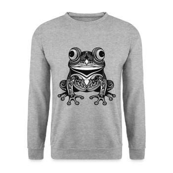 Portrait de grenouille Animal - Sweat-shirt Unisexe - gris chiné - Devant - Alina (178cm) & Michal (187cm)