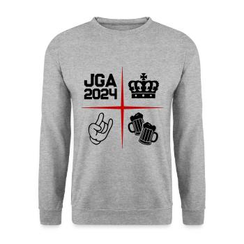 Bachelor Party Bachelor Party 2024 Party - Unisex Sweatshirt - salt & pepper - Front - Alina (178cm) & Michal (187cm)