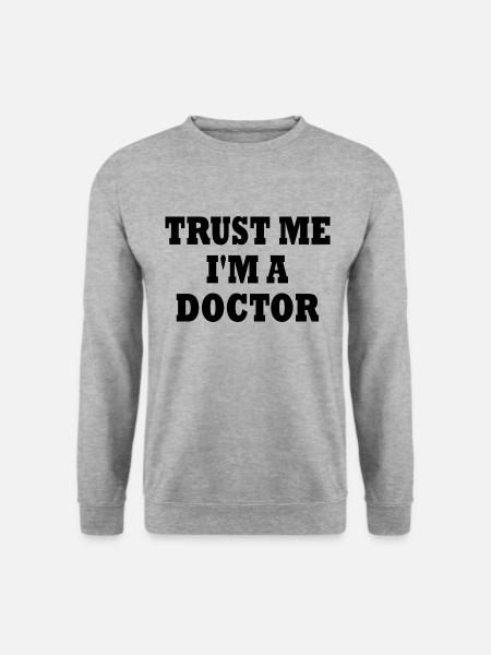 trust me i'm a doctor - Unisex Pullover - Weißgrau meliert