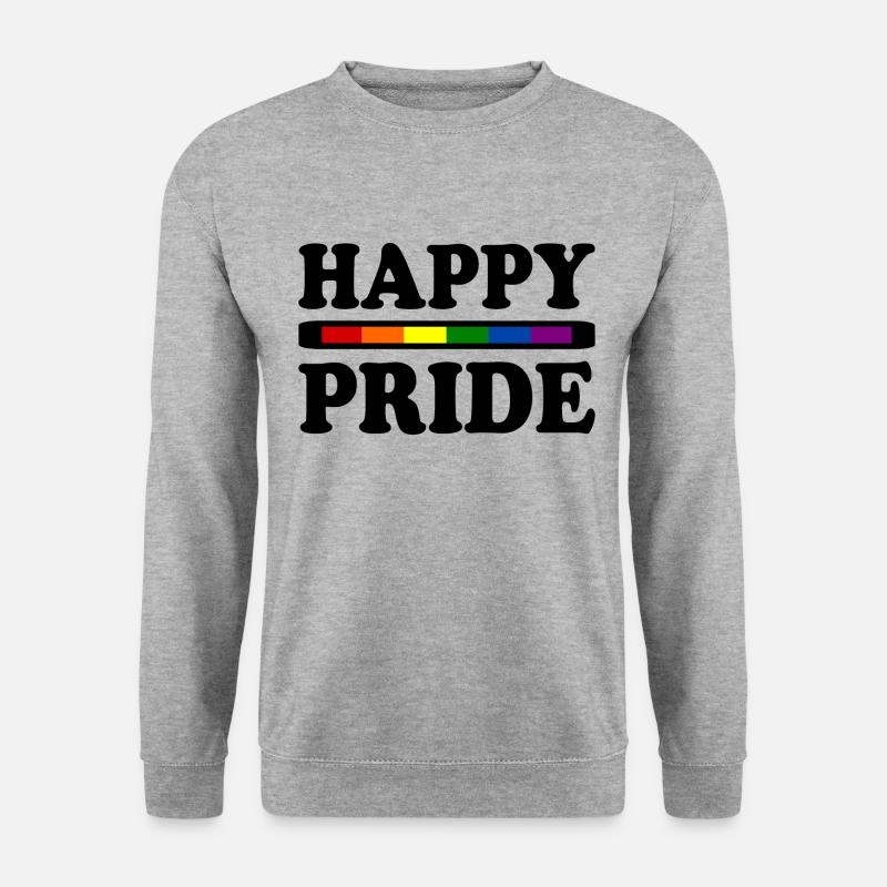 Happy pride - Unisex Pullover - Weißgrau meliert