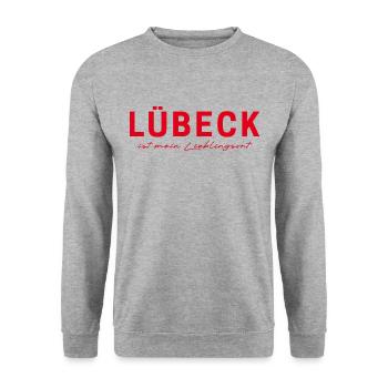 Lübeck T-Shirt – Perfekt für Fans - Unisex Pullover - Weißgrau meliert - Vorne - Alina (178cm) & Michal (187cm)