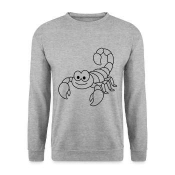 Scorpion Comic Animal - Sweat-shirt Unisexe - gris chiné - Devant - Alina (178cm) & Michal (187cm)