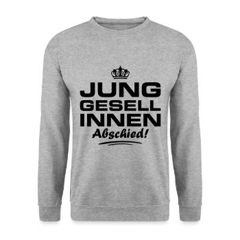 Junggesellinnen Abschied Jga - Unisex Pullover - Weißgrau meliert - Vorne - Alina (178cm) & Michal (187cm)