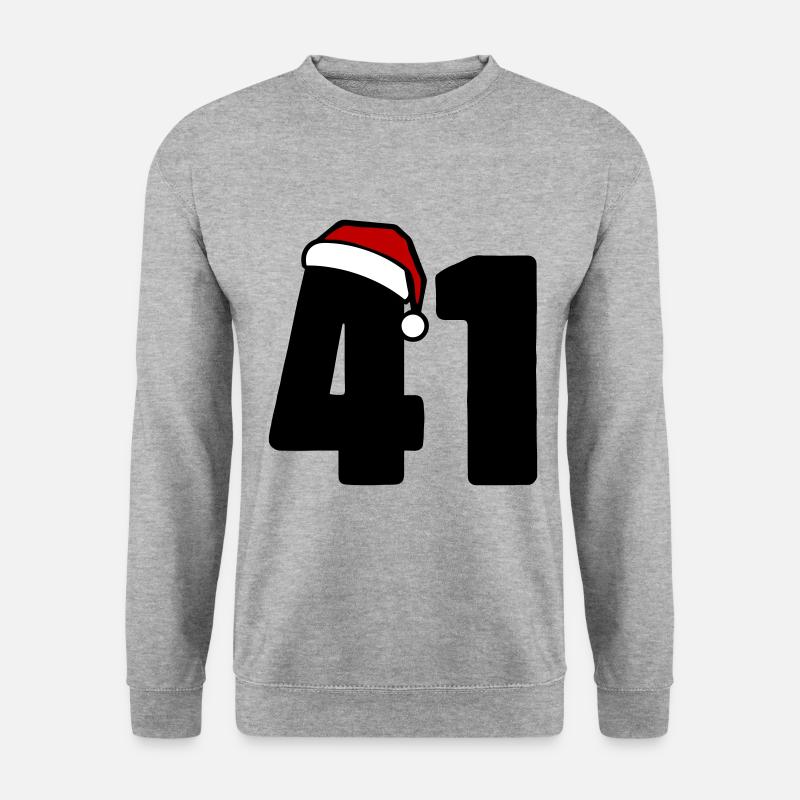 41 Zahl Weihnachten - Unisex Pullover - Weißgrau meliert