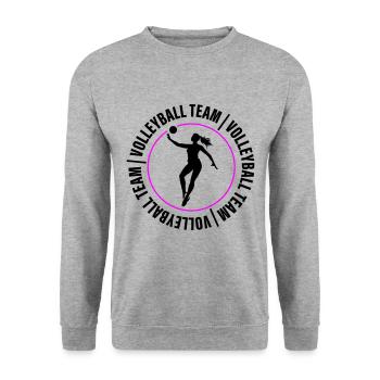 Joueur de club de l’équipe de volley-ball - Sweat-shirt Unisexe - gris chiné - Devant - Alina (178cm) & Michal (187cm)