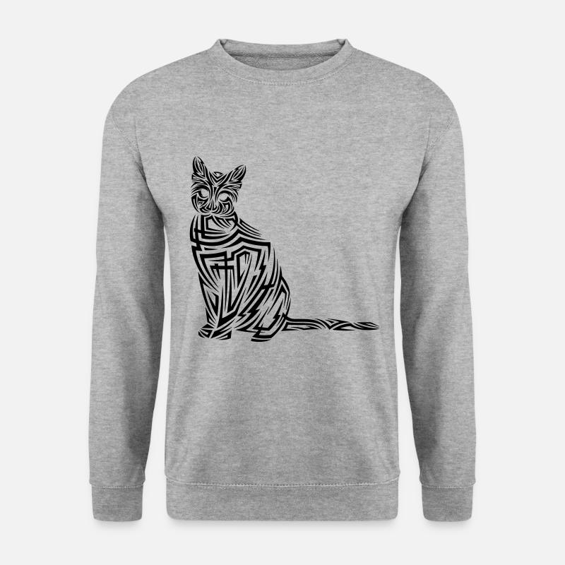 Cat Tribal Tattoo - Unisex Sweatshirt - salt & pepper