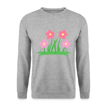 Fleurs Fleur Symbole Plante - Sweat-shirt Unisexe - gris chiné - Devant - Alina (178cm) & Michal (187cm)