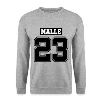 Malle 23 - Unisex Pullover - Weißgrau meliert - Vorne - Alina (178cm) & Michal (187cm)