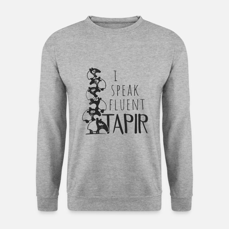 I Speak Fluent Tapir! Coole Schabracken-Tapire - Unisex Pullover - Weißgrau meliert