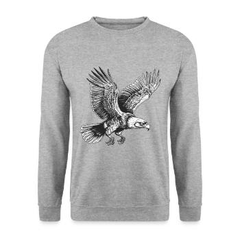 Flying Eagle - Unisex Sweatshirt - salt & pepper - Front - Alina (178cm) & Michal (187cm)