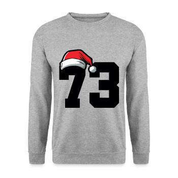 73 Numéro Noël - Sweat-shirt Unisexe - gris chiné - Devant - Alina (178cm) & Michal (187cm)