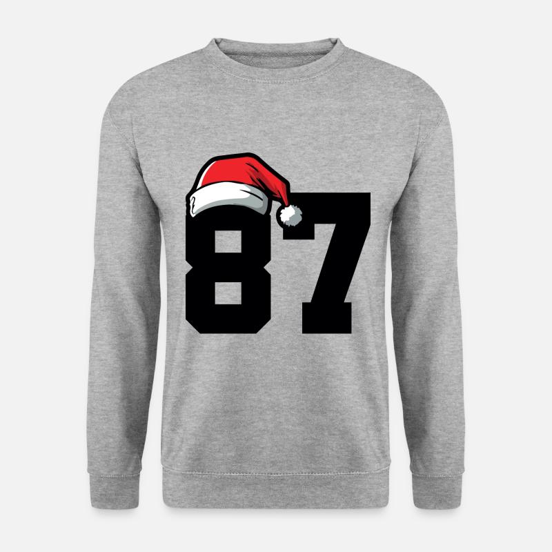 87 Zahl Weihnachten - Unisex Pullover - Weißgrau meliert