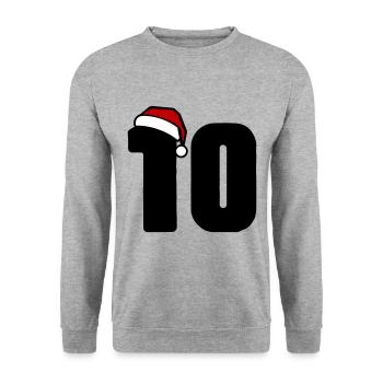 10 Numéro de Noël - Sweat-shirt Unisexe - gris chiné - Devant - Alina (178cm) & Michal (187cm)