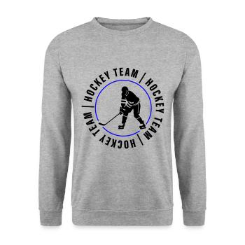 Joueurs de club de l’équipe de hockey sur glace - Sweat-shirt Unisexe - gris chiné - Devant - Alina (178cm) & Michal (187cm)