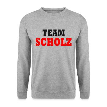 Team scholz - Unisex Sweatshirt - salt & pepper - Front - Alina (178cm) & Michal (187cm)