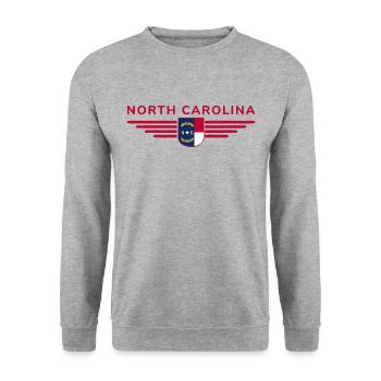 North Carolina Fan T-Shirt – Stylisch & Einzigarti - Unisex Pullover - Weißgrau meliert - Vorne - Alina (178cm) & Michal (187cm)