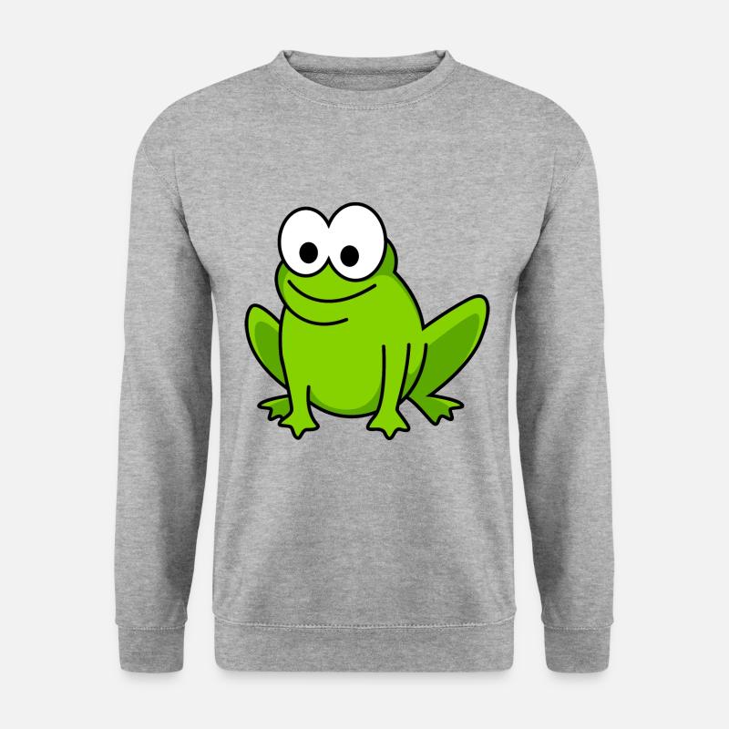 Frosch Comic Tier - Unisex Pullover - Weißgrau meliert