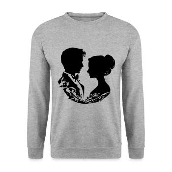 Silhouette de mariage de couple marié - Sweat-shirt Unisexe - gris chiné - Devant - Alina (178cm) & Michal (187cm)