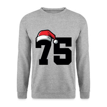 75 Numéro Noël - Sweat-shirt Unisexe - gris chiné - Devant - Alina (178cm) & Michal (187cm)
