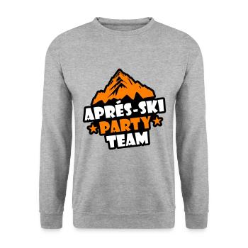 Apres Ski Party Team - Unisex Pullover - Weißgrau meliert - Vorne - Alina (178cm) & Michal (187cm)