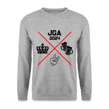 Bachelor Party 2024 Bachelor Party - Unisex Sweatshirt - salt & pepper - Front - Alina (178cm) & Michal (187cm)