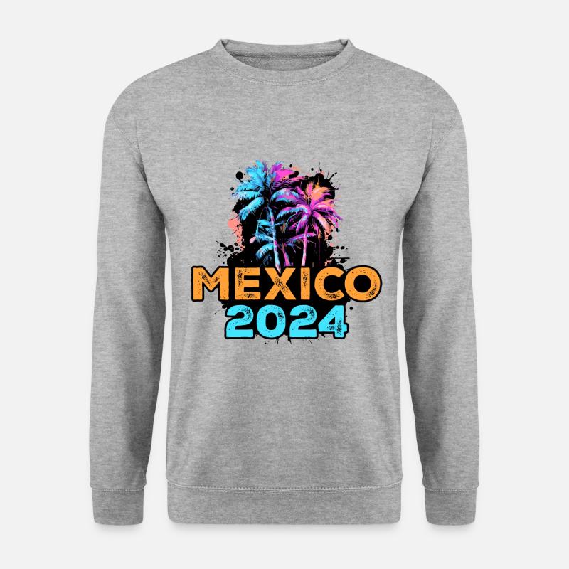 Mexiko 2024 Reise - Unisex Pullover - Weißgrau meliert