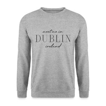 Dublin, Irlande Style Design T-shirt - Sweat-shirt Unisexe - gris chiné - Devant - Alina (178cm) & Michal (187cm)
