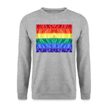 Rainbow Flag Gay Pride LGBT LGBTQ Pride - Unisex Sweatshirt - salt & pepper - Front - Alina (178cm) & Michal (187cm)