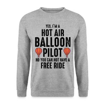 Hot Air Ballooning Hopper Balloon Pilot Balloonist - Unisex Sweatshirt - salt & pepper - Front - Alina (178cm) & Michal (187cm)