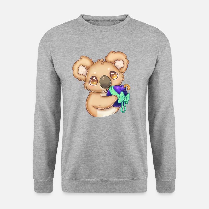 Koala mit Bombe - Unisex Pullover - Weißgrau meliert