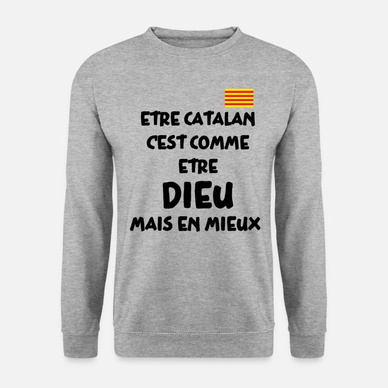 Katalanisch - Unisex Pullover - Weißgrau meliert